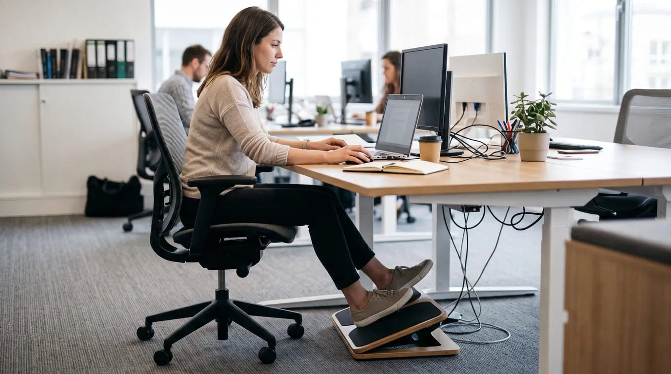 Repose-pied ou accessoire pour bouger ses jambes au bureau